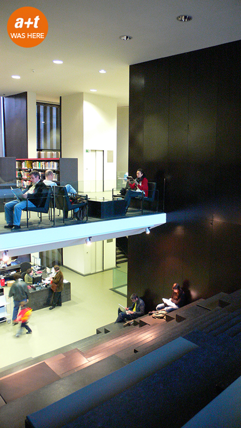  RCR. Inside the library in Sant Antoni. Barcelona