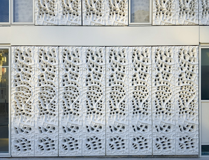 concko paneles blancos de hormigón moucharabiehs
